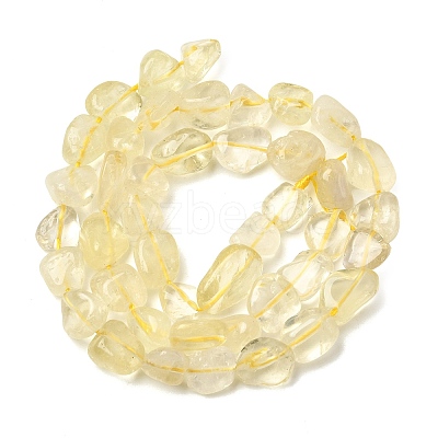 Natural Lemon Quartz(Heated) Beads Strands G-P497-01E-52-1
