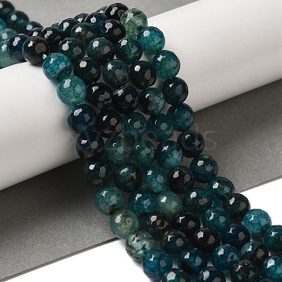 Dyed & Heated Natural Dragon Veins Agate Beads Strands X-G-P539-A01-28-1
