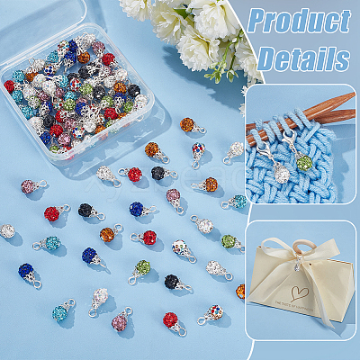 Handmade Polymer Clay Glass Rhinestone Pendants PALLOY-PH01693-1