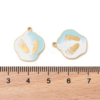 304 Stainless Steel Enamel Pendants STAS-S156-01G-03-1