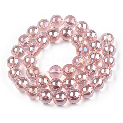 Electroplate Transparent Glass Beads Strands GLAA-T032-T10mm-AB10-1