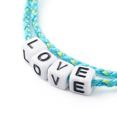 Two Loops Cotton Cord Warp Bracelets BJEW-JB06465-01-1