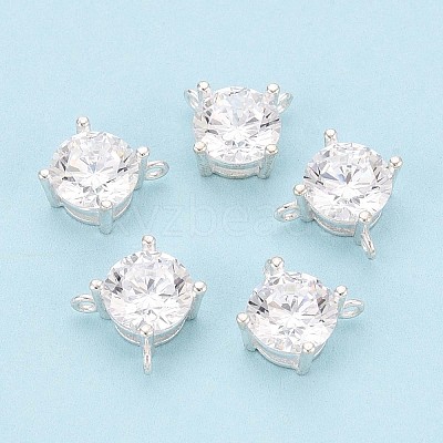 925 Sterling Silver Micro Pave Clear Cubic Zirconia Charms STER-N017-17B-S-1