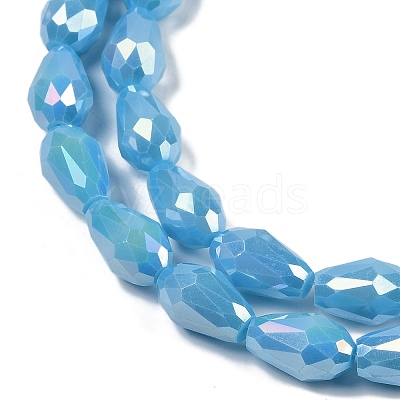 Opaque Solid Color Electroplate Glass Beads Strands LS-EGLA-N013-P8mm-B10-1