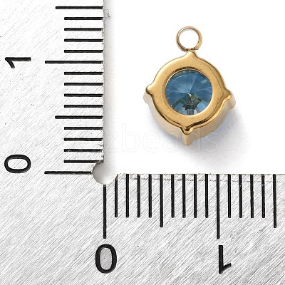304 Stainless Steel Micro Pave Cubic Zirconia Pendants STAS-K292-01G-03-1