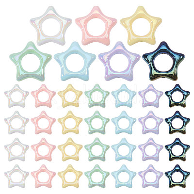 35Pcs 7 Colors Acrylic Bead Frame SACR-CA0001-21-1