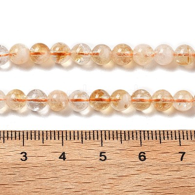 Heated Natural Citrine Beads Strands G-A262-A01-5.5mm-1