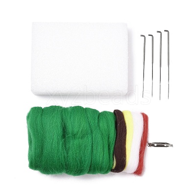 Christmas Tree Brooch Cactus Needle Felting Kit DIY-K055-05-1