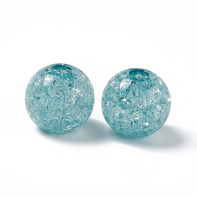 Transparent Crackle Acrylic Bead OACR-H019-02-1