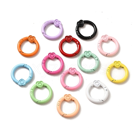 Spray Painted Alloy Spring Gate Rings ALRI-Q362-02G-1