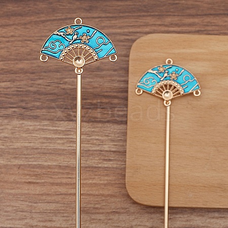 Ancient Style Alloy with Enamel Hair Stick Finding PW-WGFFA7F-05-1