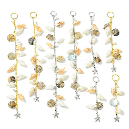 Shell Hair Accessories Chain Clips for Woman Girls OHAR-AB00005-1