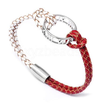 Alloy Ring Links Bracelets BJEW-F352-17P-02-1