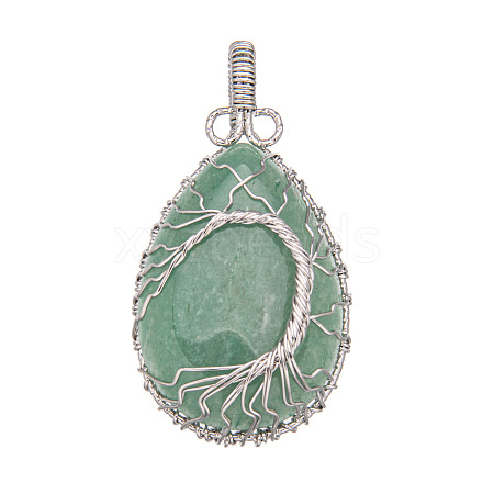 Natural Green Aventurine Pendants PW-WG69354-01-1