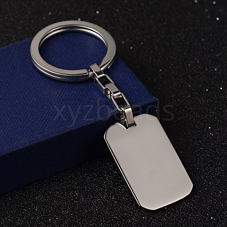 Non-Tarnish Rectangle 304 Stainless Steel Keychain KEYC-H014-05-1