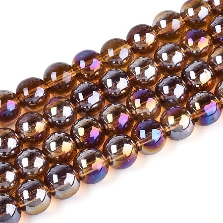 Electroplate Transparent Glass Beads Strands GLAA-T032-T8mm-AB23-1