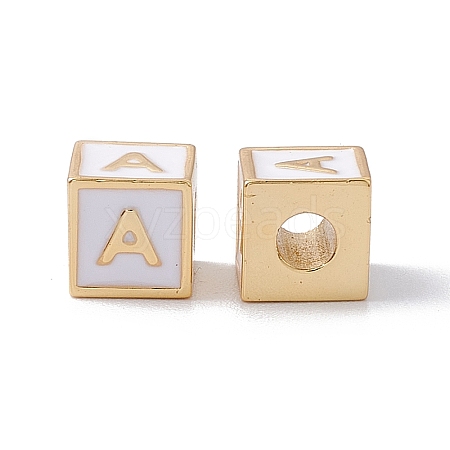 Rack Plating Brass Enamel Beads KK-B060-04G-04A-1