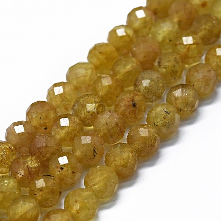 Natural Yellow Apatite Beads Strands G-G927-09-1
