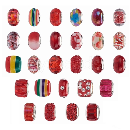 Acrylic & Resin & Polymer Clay Rhinestone European Beads FPDL-S015-04D-1