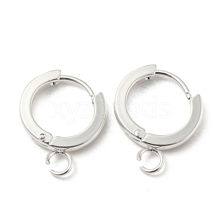 201 Stainless Steel Huggie Hoop Earrings Findings STAS-A167-01F-S-1