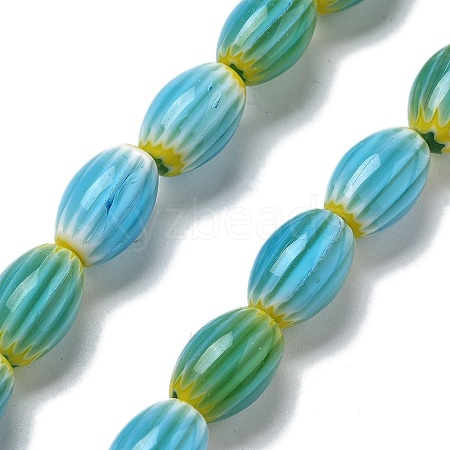 Handmade Millefiori Lampwork Beads Strands LAMP-F035-12H-1