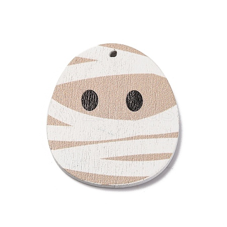 Single Face Printed Wood Pendants WOOD-B009-01G-1