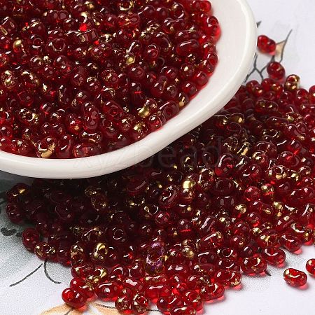 Spray Painted Glass Seed Beads SEED-F005-11A-04-1