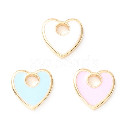 Rack Plating Eco-friendly Brass Enamel Charms KK-D073-04G-NR-1