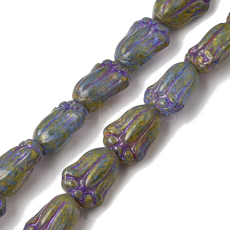 Painted Glass Beads Strands GLAA-Z021-16D-1