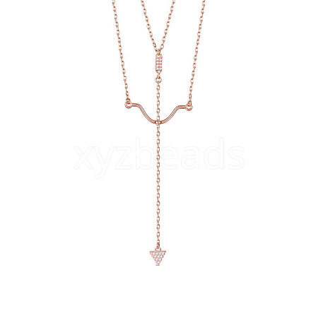 SHEGRACE 925 Sterling Silver Rose Gold Plated Pendant Necklaces JN750B-1
