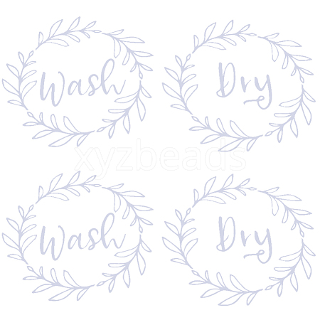 PVC Wash Dry Laundry Stickers STIC-WH0004-24A-1