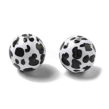 Printing Opaque Acrylic Beads OACR-H049-01D-1
