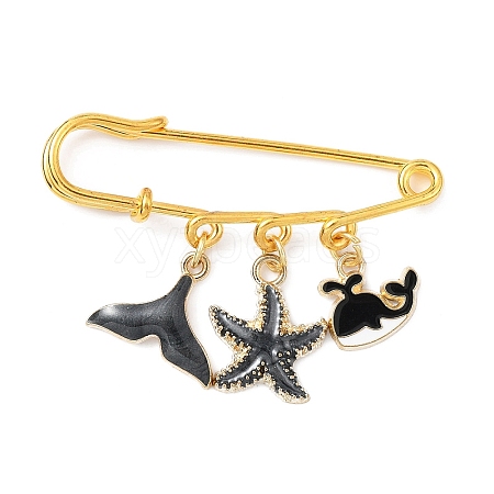 Marine Theme Pendant Alloy Enamel Brooches JEWB-BR00143-03-1