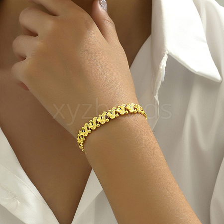 Fashionable Heart-Shaped Matte Love Link Bracelets for Women NL1478-1