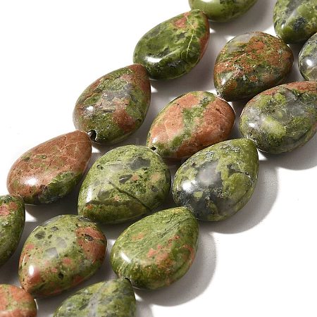 Natural Unakite Beads Strands G-P561-B02-01-1