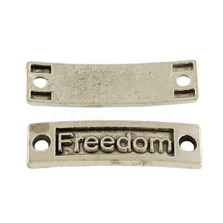 Tibetan Style Alloy Rectangle with Freedom Links connectors TIBE-S237-AS-FF-1