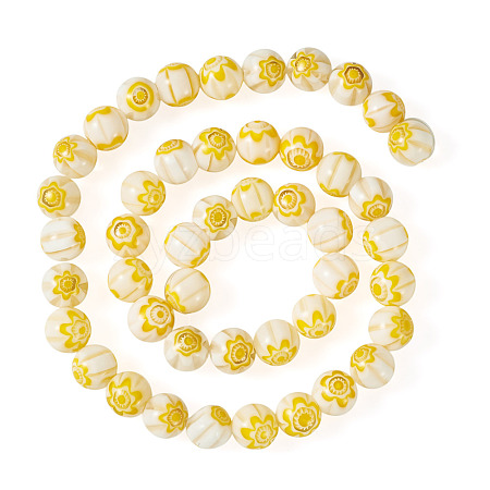 1Strand Round Millefiori Glass Beads Strands LK-TADJ0001-01A-1