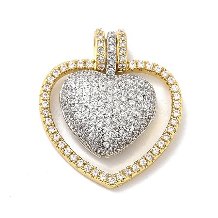 Brass Micro Pave Cubic Zirconia Pendants KK-Q772-08PG-1