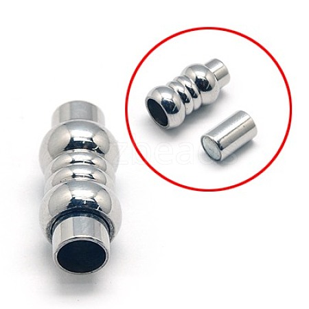 Tarnish Resistant 304 Stainless Steel Magnetic Clasps with Glue-in Ends STAS-E006-57-1