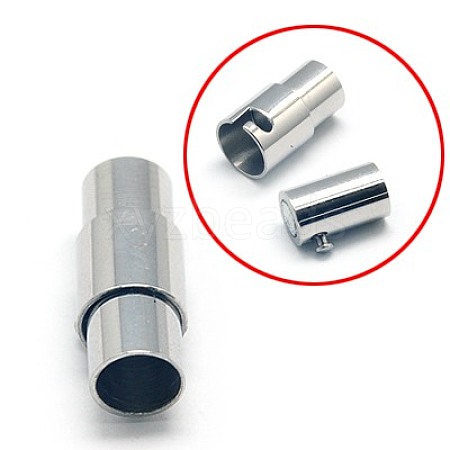 Tarnish Resistant 304 Stainless Steel Locking Tube Magnetic Clasps LS-STAS-E006-66-1