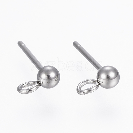 Non-Tarnish 304 Stainless Steel Stud Earring Findings X-STAS-H410-10P-1