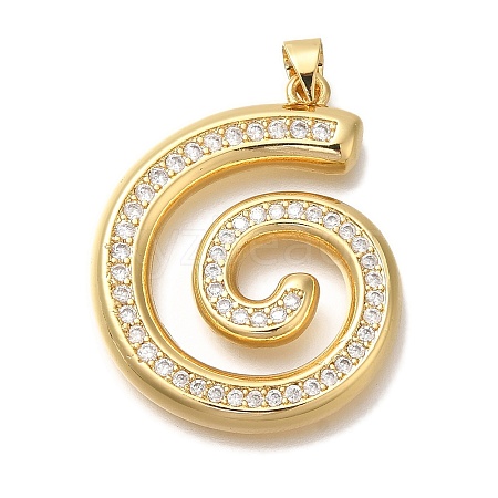 Rack Plating Brass Micro Pave Cubic Zirconia Pendants KK-I720-54G-1