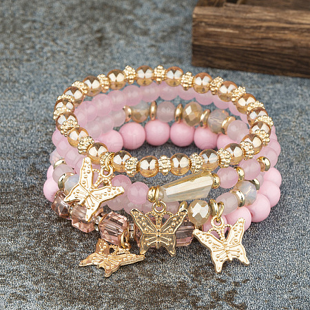 Boho Style Wood Beaded Stretch Bracelet Sets for Women WGE3C3B-34-1