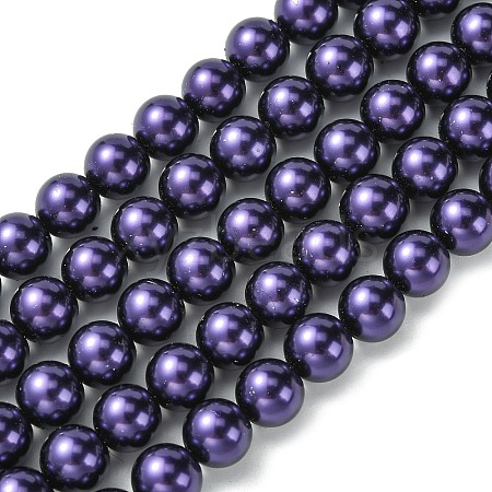 Eco-Friendly Glass Pearl Beads Strands HY-A008-10mm-RB099-1