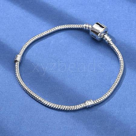 Brass Snake Chain Link Bracelets for Men Women BJEW-G736-06P-1