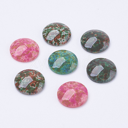 Spray Painted Glass Cabochons X-DGLA-R019-16mm-M-1