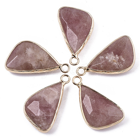 Natural Strawberry Quartz Pendants G-N326-32G-1