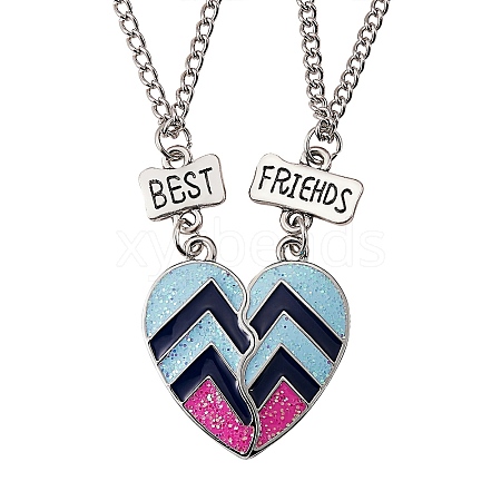 BFF/Best Friends Forever Alloy Pendant Necklaces Set NJEW-SZ0001-45-1