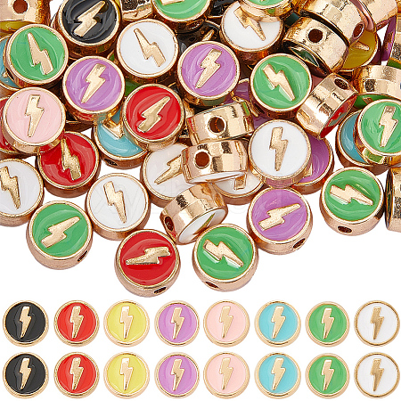 96Pcs 8 Colors Alloy Enamel Beads FIND-SC0014-52-1