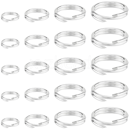 24Pcs 4 Styles 925 Sterling Silver Split Jump Rings STER-SC0001-43-1